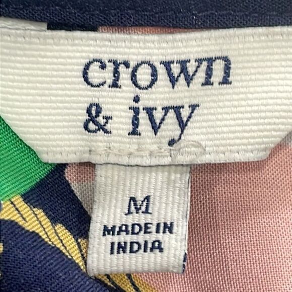 NWOT Crown & Ivy Button Front Belted Nautical Flag Dress. Size M Medium 8/10 - Picture 8 of 9